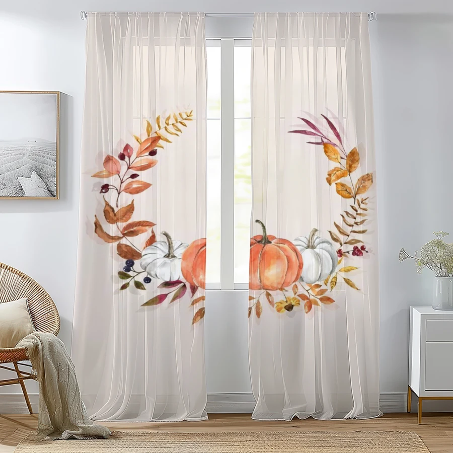 2PCS Digital Print Sheer Curta - đánh giá và giá Home Office Rate
