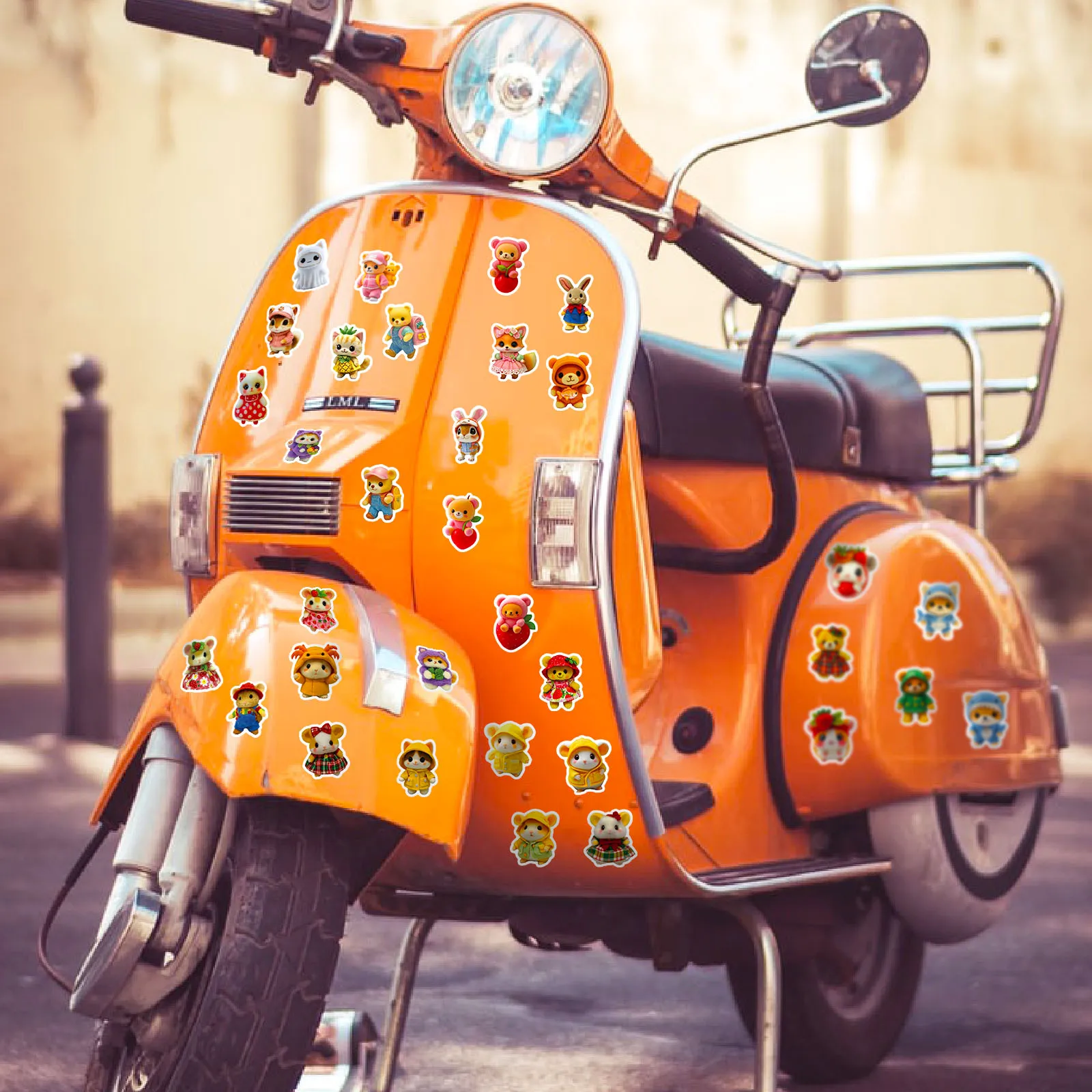 50/100PCS Plush Toy Style Sticker Cute Not Repeated Decals Mobile Phone Laptop Stationery Luggage Decorative Waterproof Stickers