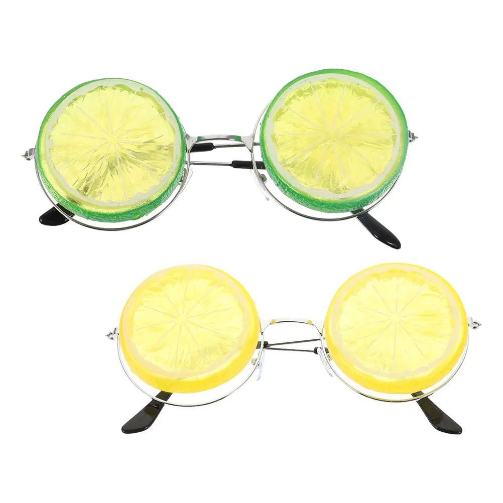 

2pcs Lemon Shaped Eyeglasses Summer Fruit Glasses Decor Party Props Novelty Birthday Glasses For Beach Wedding Photo Shoots Fun