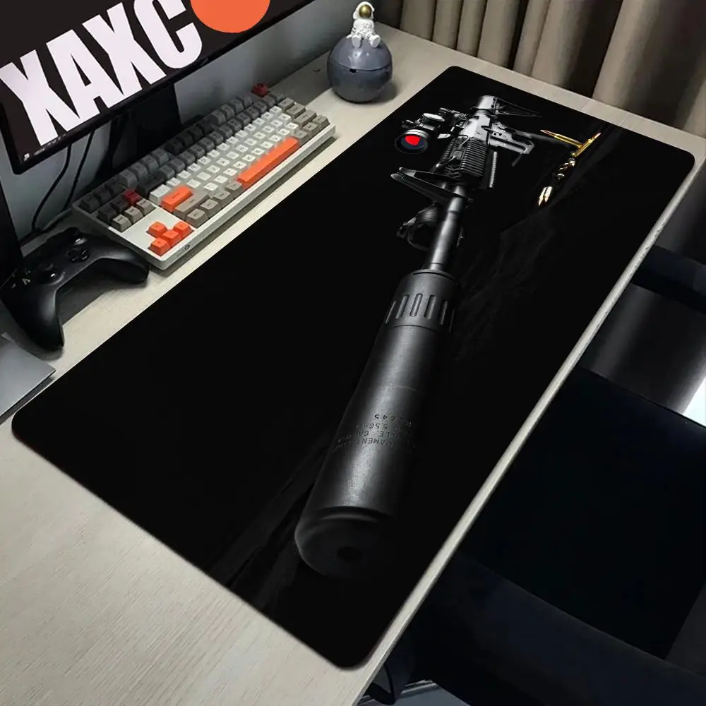 Computer Desks Sniper Rifle Anime Mouse Pad Kawaii Gamer Keyboard Desk Accessories Pc Cabinet Games Mousepad Mat Gaming Mats Xxl