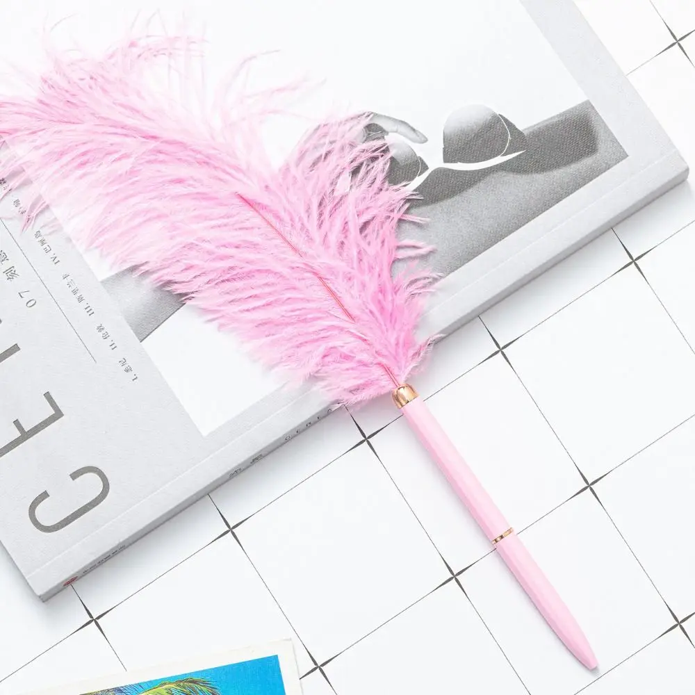 

Creative Writing Smoothly Neutral Gel Pens Quick-Drying Flurry Signature Pen Cute Unique Feather Ballpoint Pen Stationery