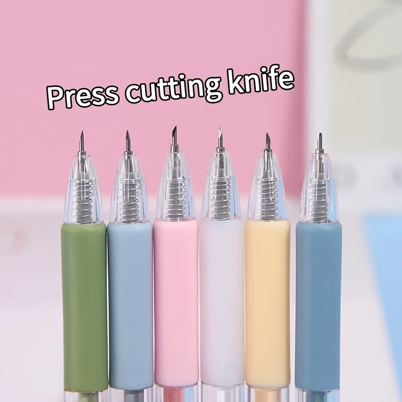 

50 pcs/set Kawaii Art Utility Knife Pen Knife Cut Stickers Scrapbooking Cutting Tool Express Box Knife School Supplies DIY Craft