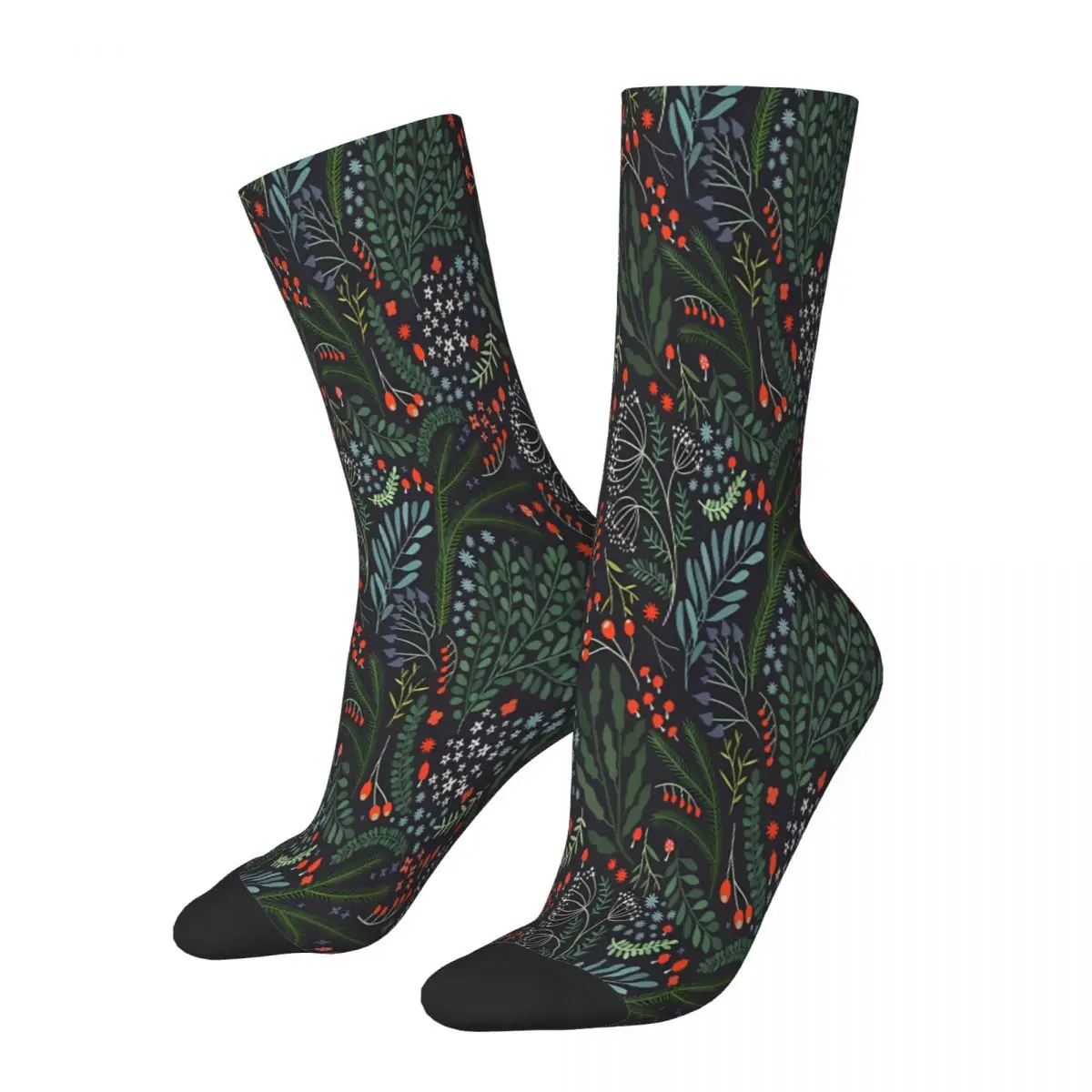 

Night Florals Socks Male Mens Women Autumn Stockings Printed