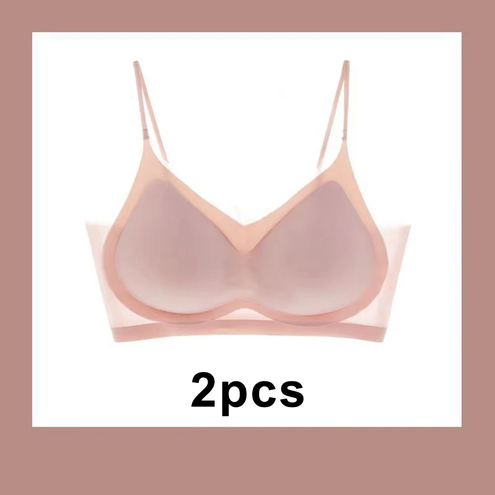 

Bra For Club Breathable Camisole Ice Silk Bra Casual Everyday Use High Stretch Fabric Lightweight Women\\\\\\'s Underwear