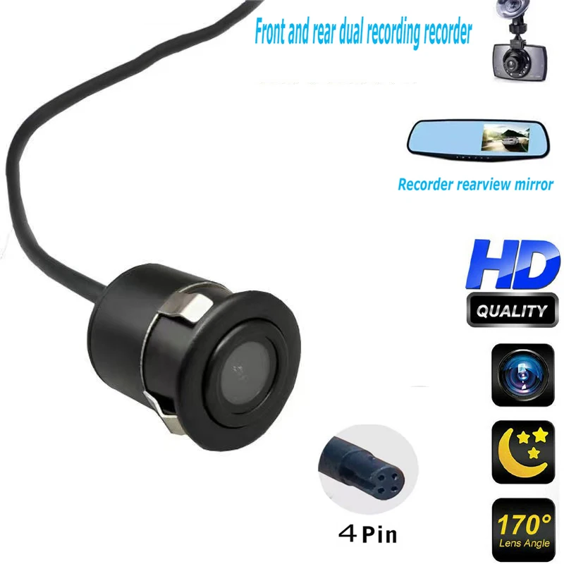 Round 18.5MM reversing camera tachograph 4-pin rear camera using car Starlight night vision full wave lens - Image 6