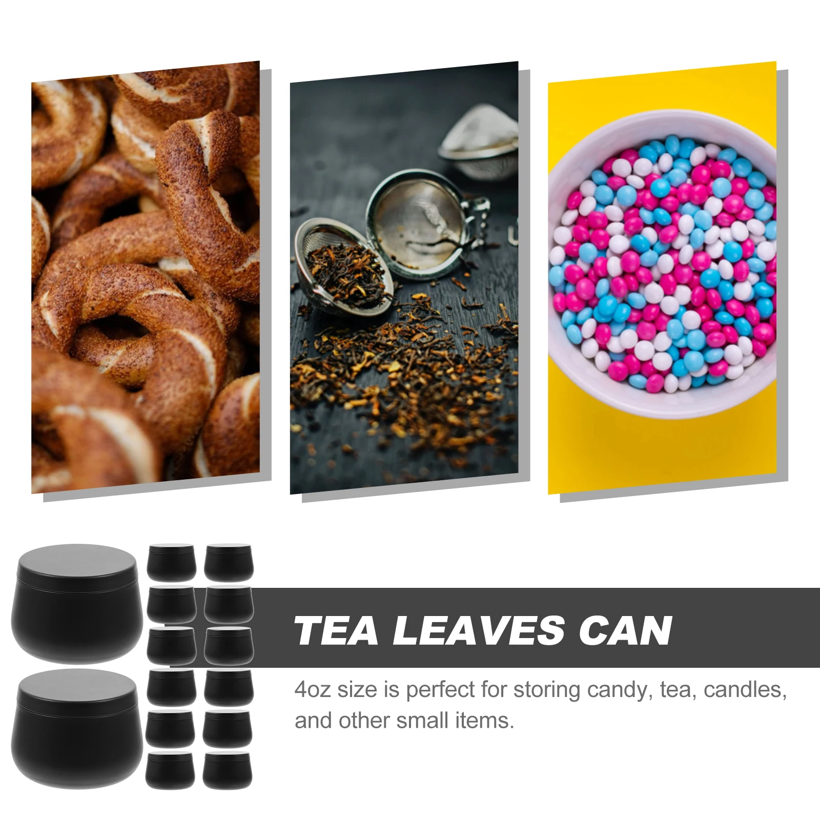 

24pcs 4oz White Round Sealed Candy Tea Tinplate Storage Containers Boxes Kitchen Office Use Gift Idea Tinplate Trinket