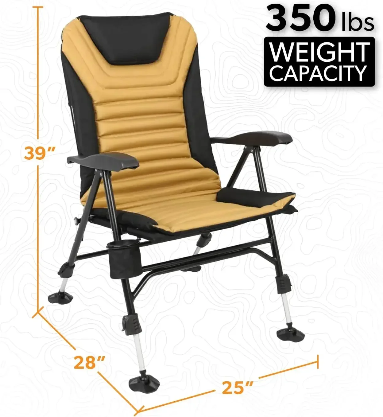 Chair, Ultimate Portable Luxury Rugged Outdoor Folding Chair for Camping, Glamping, Sports & Outdoor