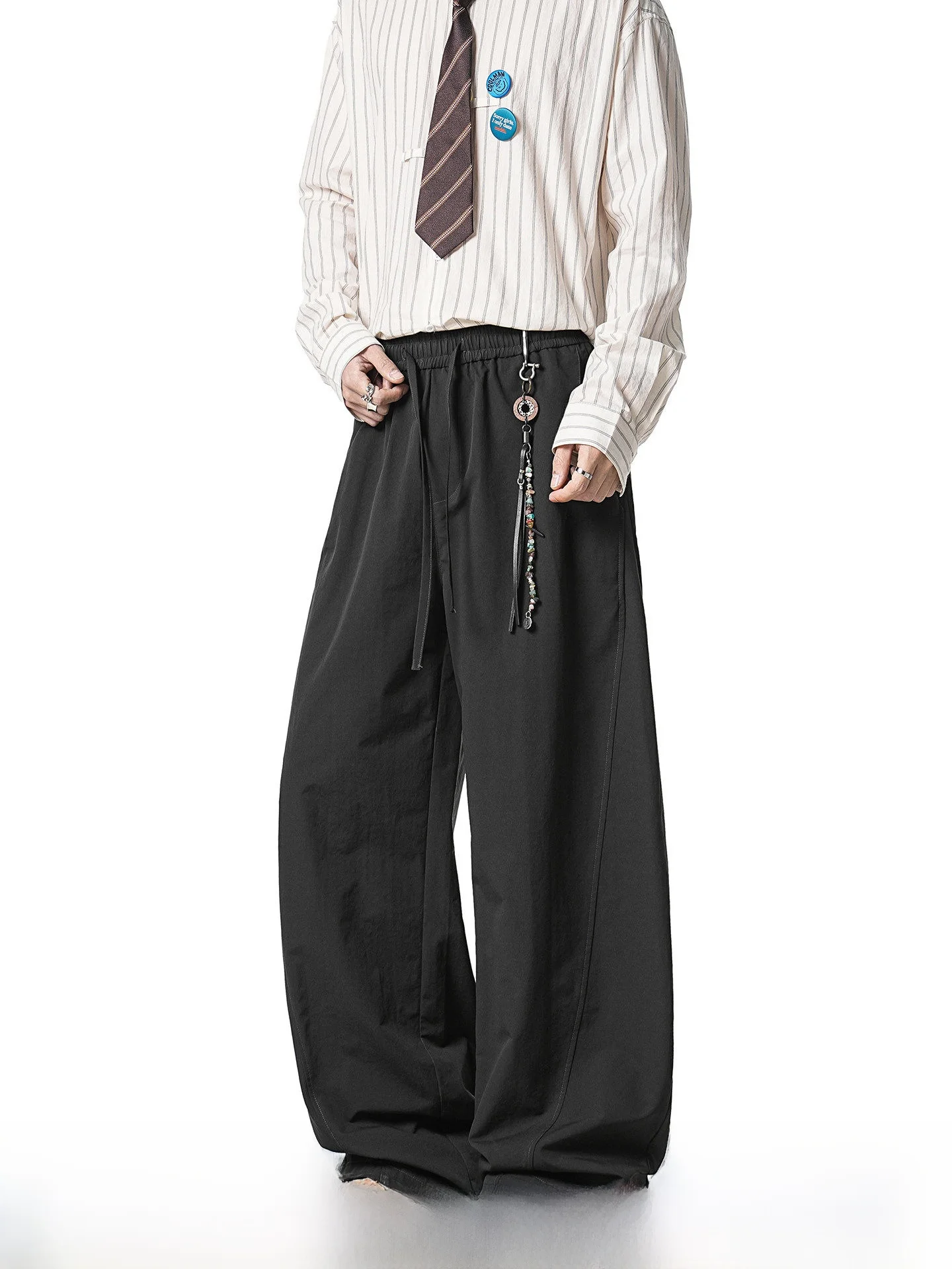 

Dreammade American Style Commuter Deconstructed Casual Pants Men's New 2026 Spring Autumn Straight Leg Wide Leg Boys Pants