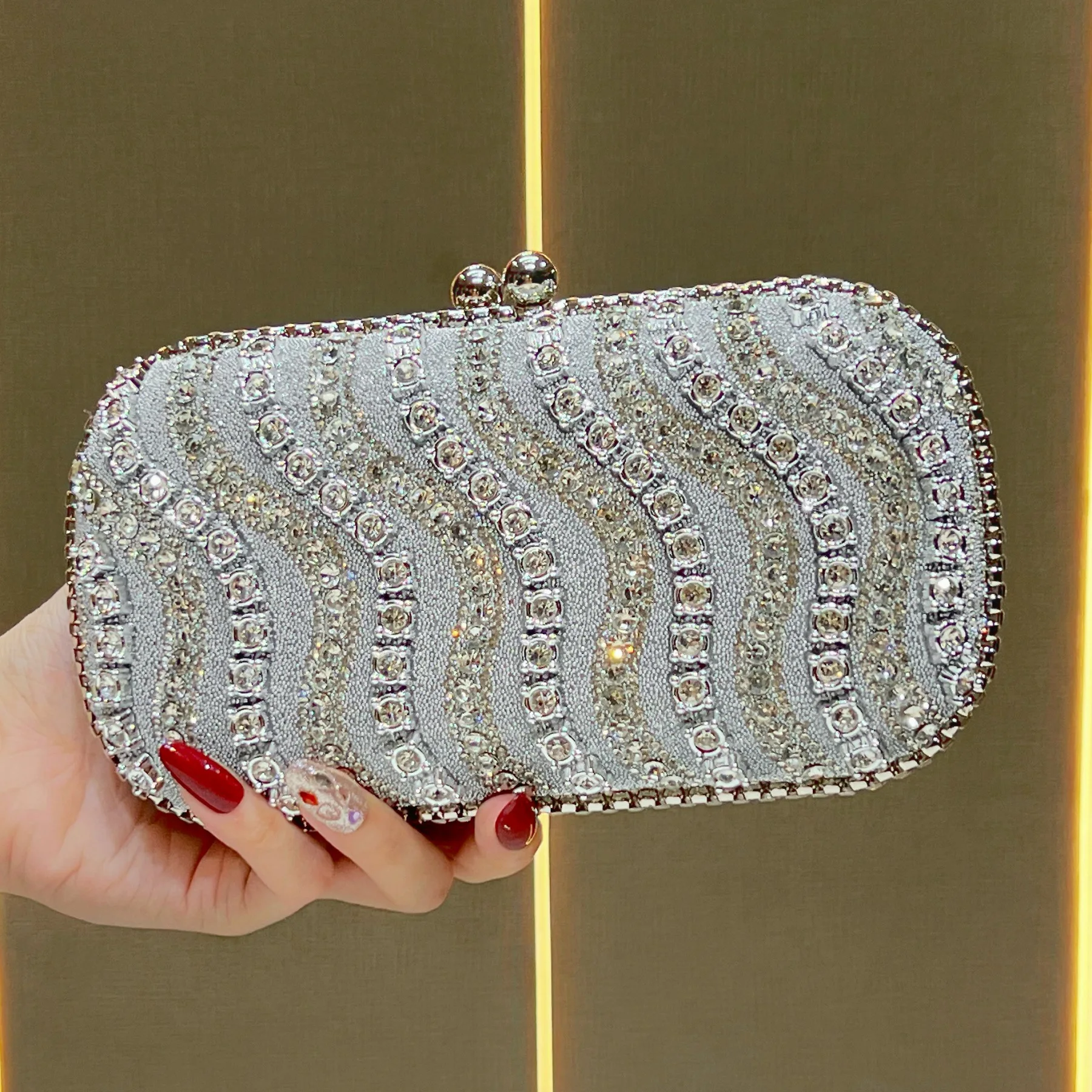 New Celebrity Exquisite Clutch Bag, High-End Diamond-Encrusted Bag, Women's Luxury Rhinestone Dinner Bag, niche Clutch Bag