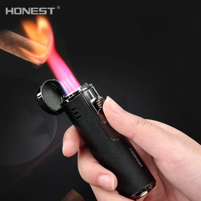 Windproof Torch Jet Lighter Spray Gun Turbo Gas 1300C Metal Four Nozzles Butane Cigar Cigarettes Lighters Smoking Accessories