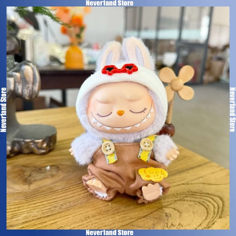 Mini tenues de poupée en peluche, chapeau à bretelles, ensemble de couvre-chef étoile 10-17cm Labubu V1 V2 Kpop Idol, accessoires universels pour vêtements mignons