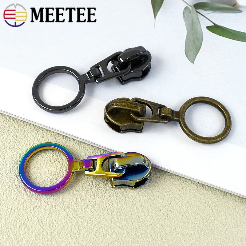 5/10/20/30Pcs 5# Zipper Puller Bag Sewing Zip Slider O Ring Closures Zippers Repair Headparts Jacket Zips Head DIY Accessories