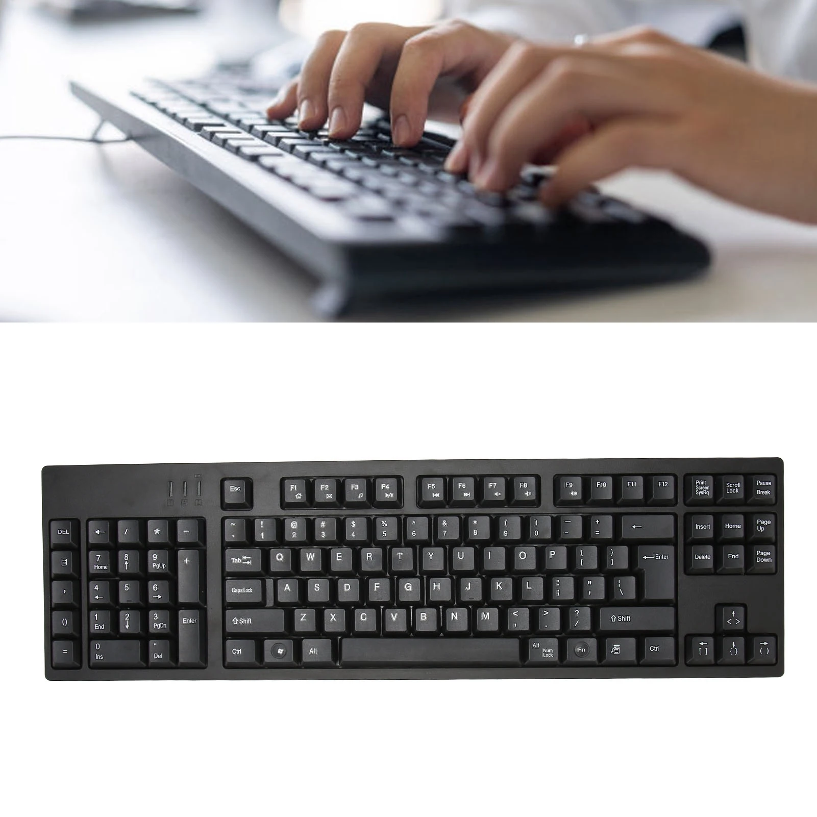 zk30 Left Handed Keyboard 109 Keys Micro USB Ergonomic Layout Plug and Play Office Keyboard for Business Accounting Designer