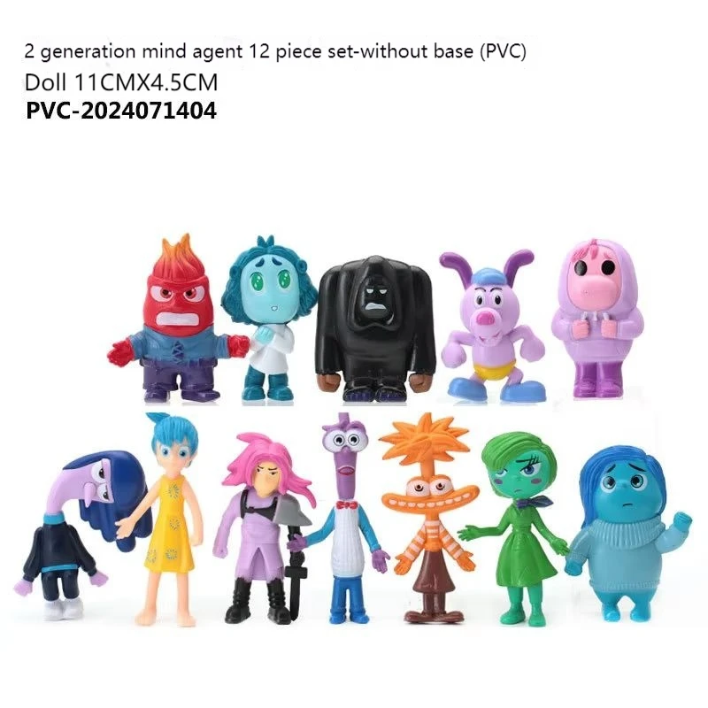 Inside Out 2 Action Figure Toy Cartoon Movie Joy Anxiety Anger Sadness Disgust Fear Model Doll Kids Birthday Christmas Gift