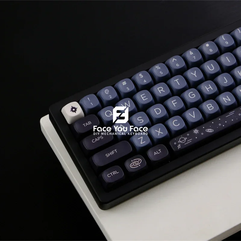 Imagem -02 - Tampa Chave Tema Galaxy 129 Teclas Gmk Moa Perfil Dye-sub Pbt Keycap com 1.75u 2u Shift para Teclado Mecânico mx Switch