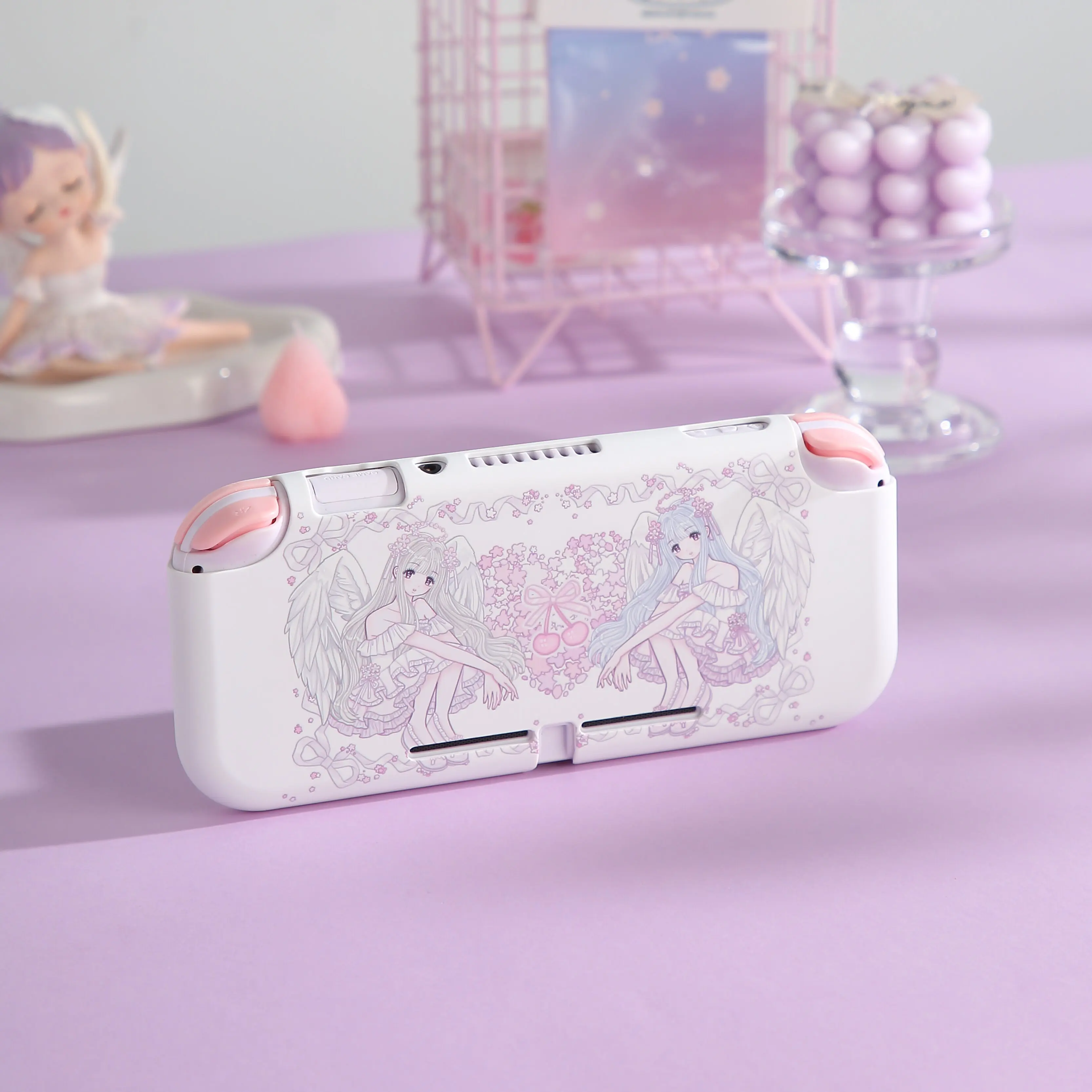 任天堂スイッチ-lite-用ケース-カバー-シェル-スキン-保護収納ケース-ゲーム-ピンク-サクラ-エンジェル-アクセサリー-コントローラー-joycon