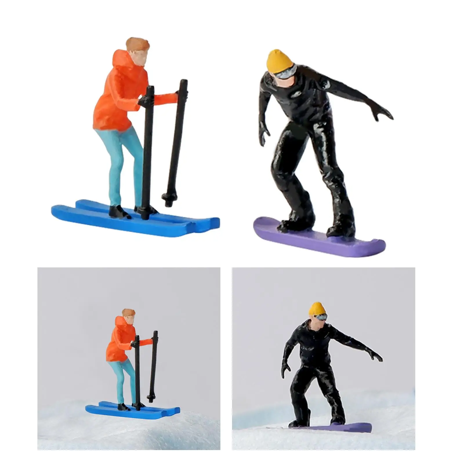 Figurines Miniatures de Ski, Modèle de Personnes pour Mise en Scène