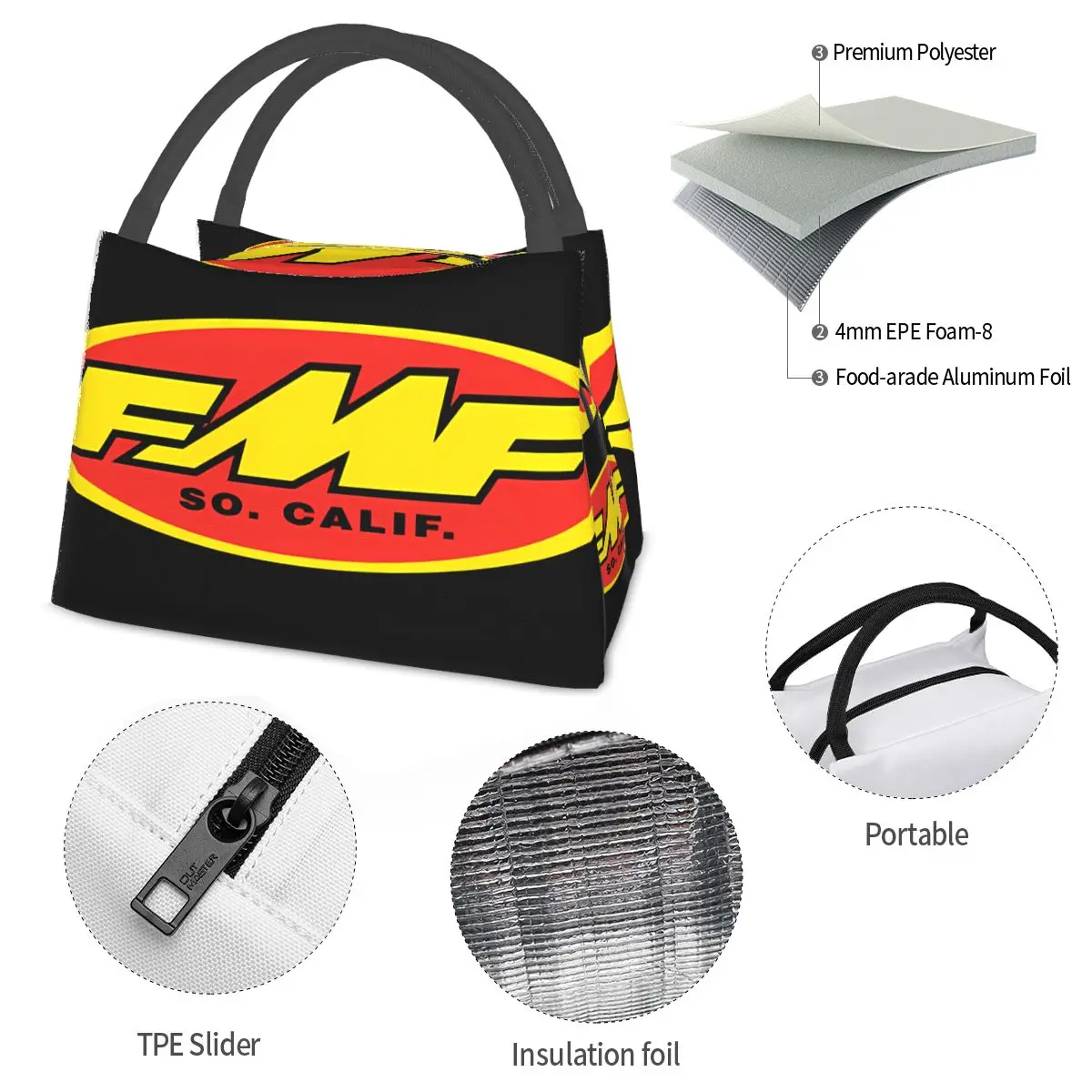 Fmf Racing Exhaust Portable insulation bag for Cooler Thermal Food Office Pinic Container