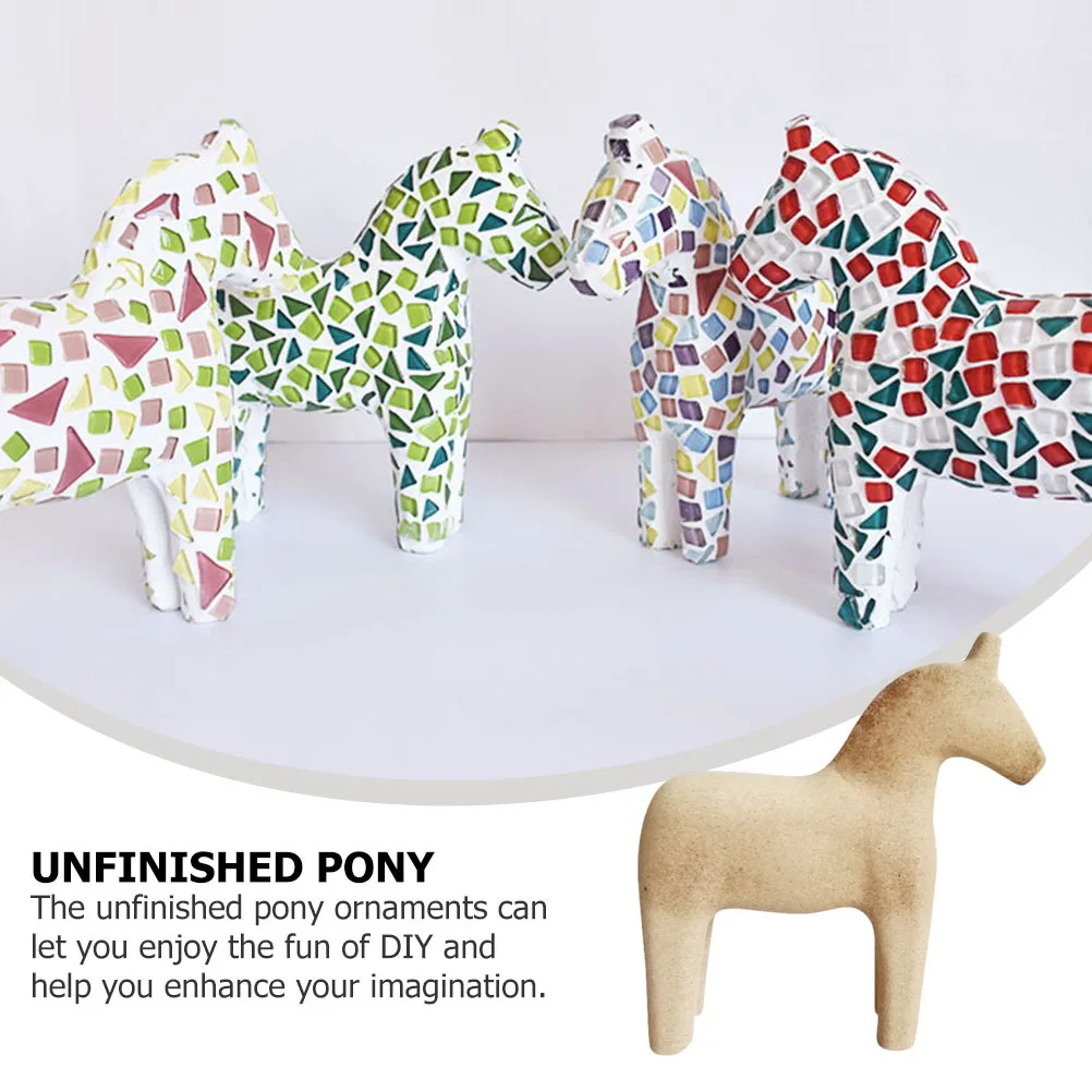 

1Pcs Wooden Animal Horse Ornament Natural DIY Unfinished Craft Desktop Decoration Creative Handcraft Horse Ornament