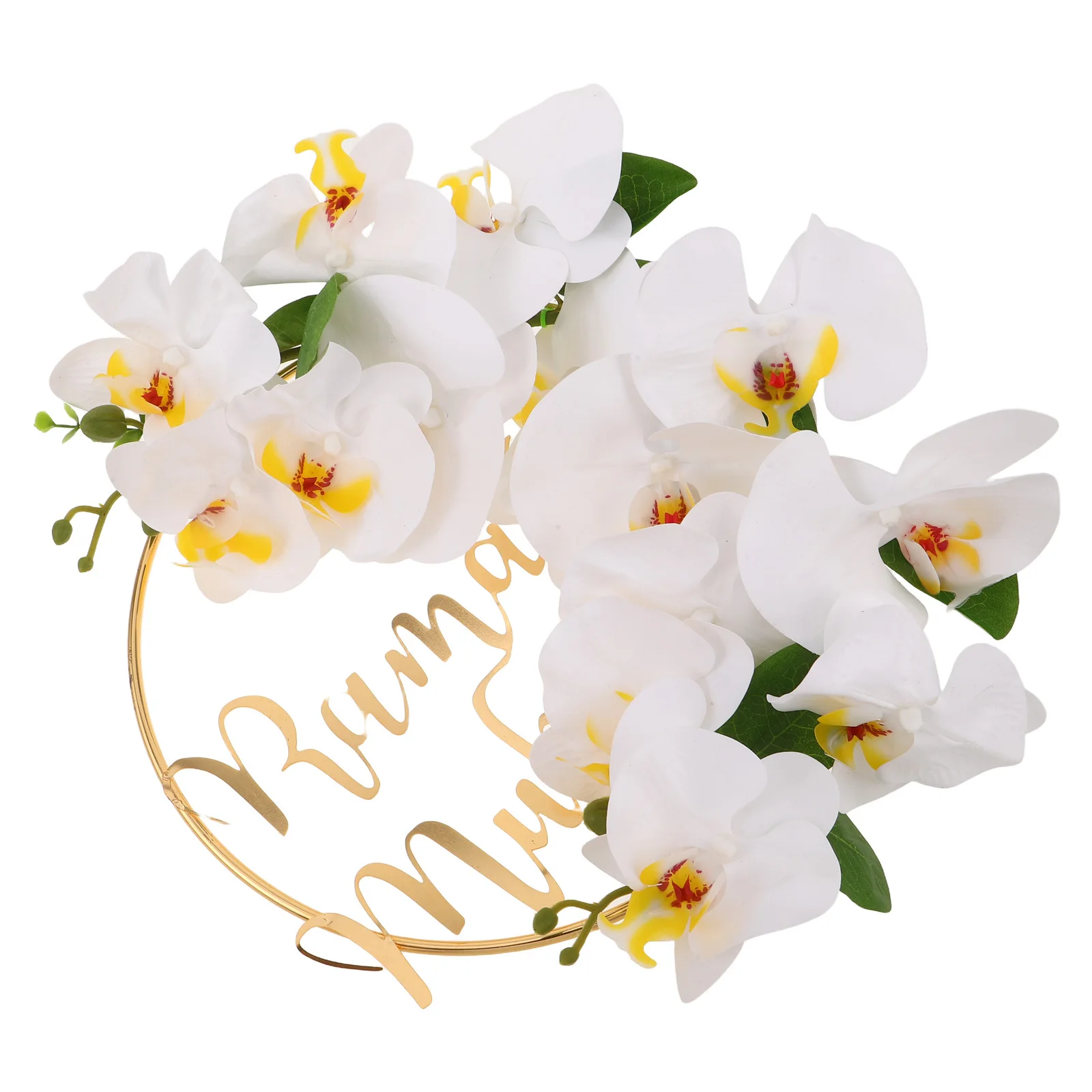 

Eid Mubarak Door Wreath Handmade White Rose Floral Hoop Decorative Front Door Ramadan Party Eid Hanging Decorations