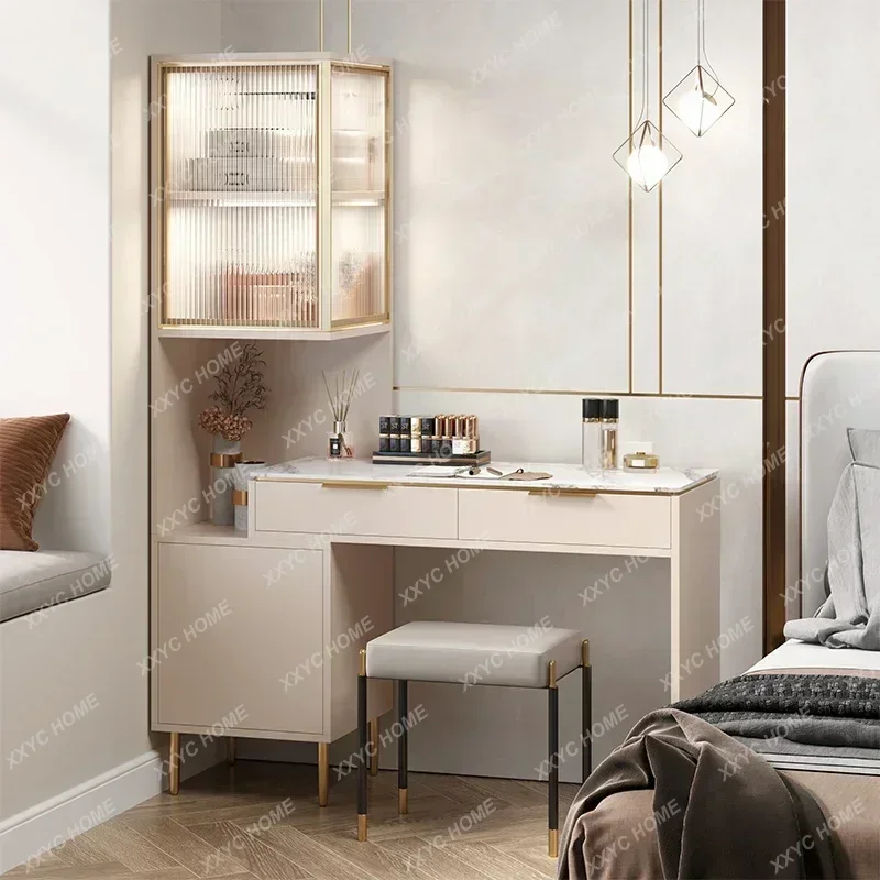 Light Luxury Stone Plate Dressing Table Bedroom Mirror Storage Cabinet Modern Minimalist