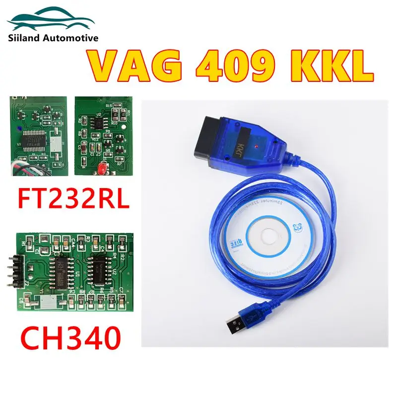 

Car Diagnostiic Tool With CH340 Chip For VAG 409 KKL Cable USB Interface VAG409 OBD2 Scanner For VAG KKL 409 Free Shipping