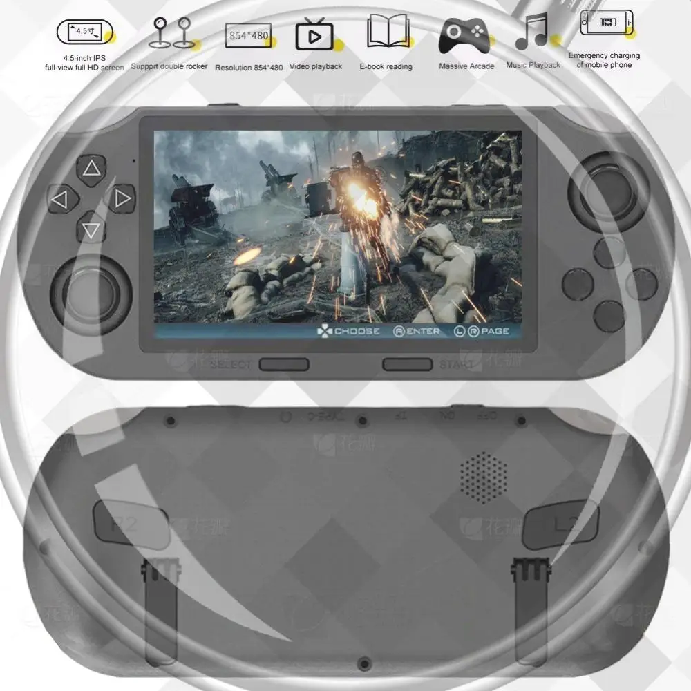 

Портативная игровая консоль с 4,5-дюймовым IPS-экраном, ретро-игровая консоль, перезаряжаемый через USB игровой плеер для детей и взрослых