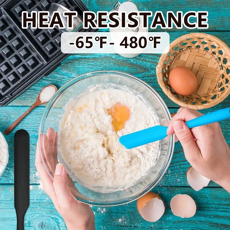 Silicone Cake Cream Scraper Spatulas Heat Resistant Peanut Butter Spatulas Mixing Batter Scraper Nonstick Bread Rubber Knife