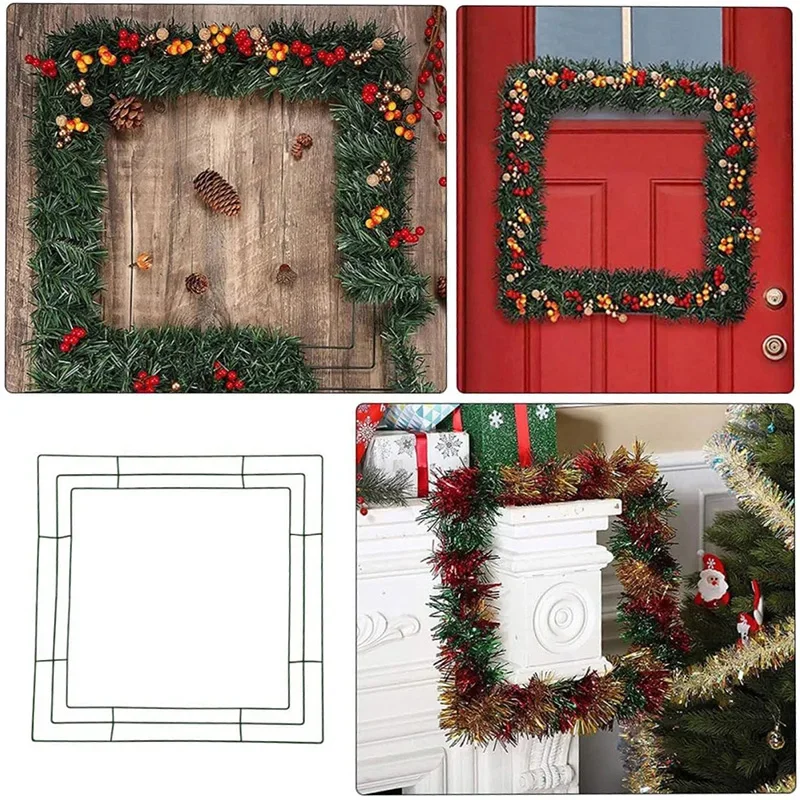 Metalen J/Hart/Vierkant/Kruisvormige Ijzeren Frame Bloem Krans Ornamenten Draad Bruiloft Diy Frame Kerst Halloween Valentijnsdag