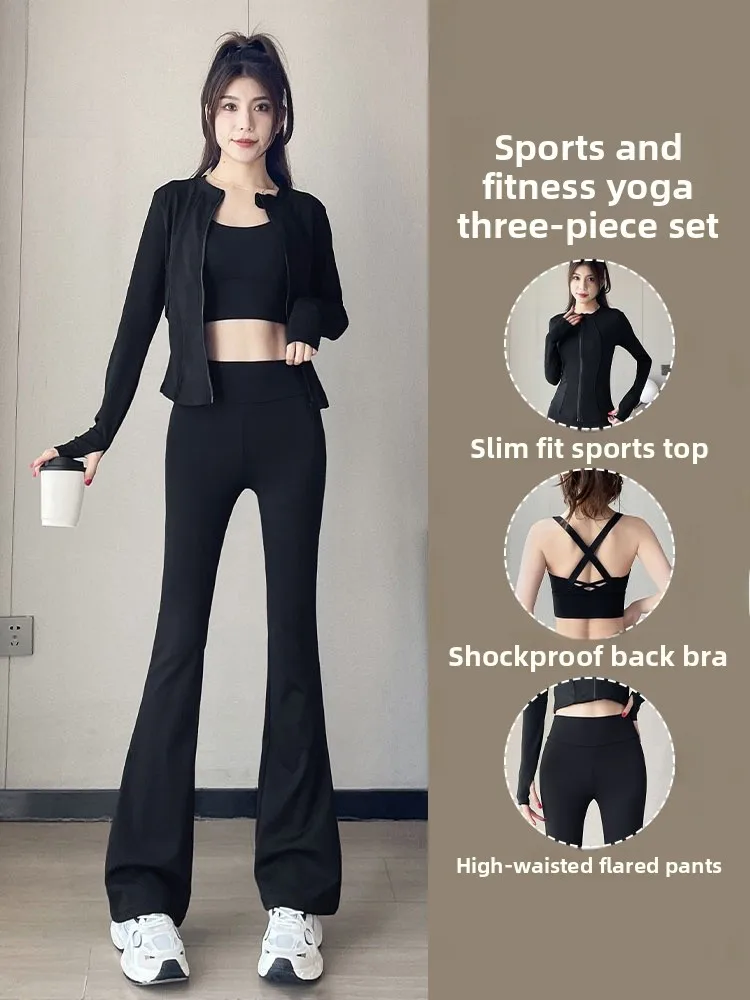 Faionable Sportswear Set for Women 2025 New Running Fitn Clothes Pilates Pants High-End Long Sve Yoga Outfit