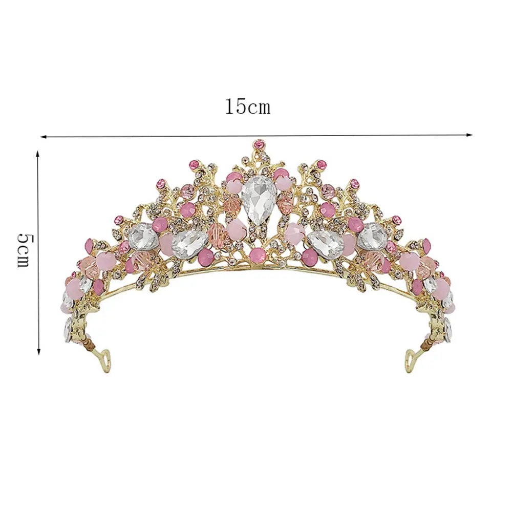 Beautiful Crown Decor Alloy Tiara Headdress Exquisite Crown Shape for Birthday Party Dancing Performance Photo Prop