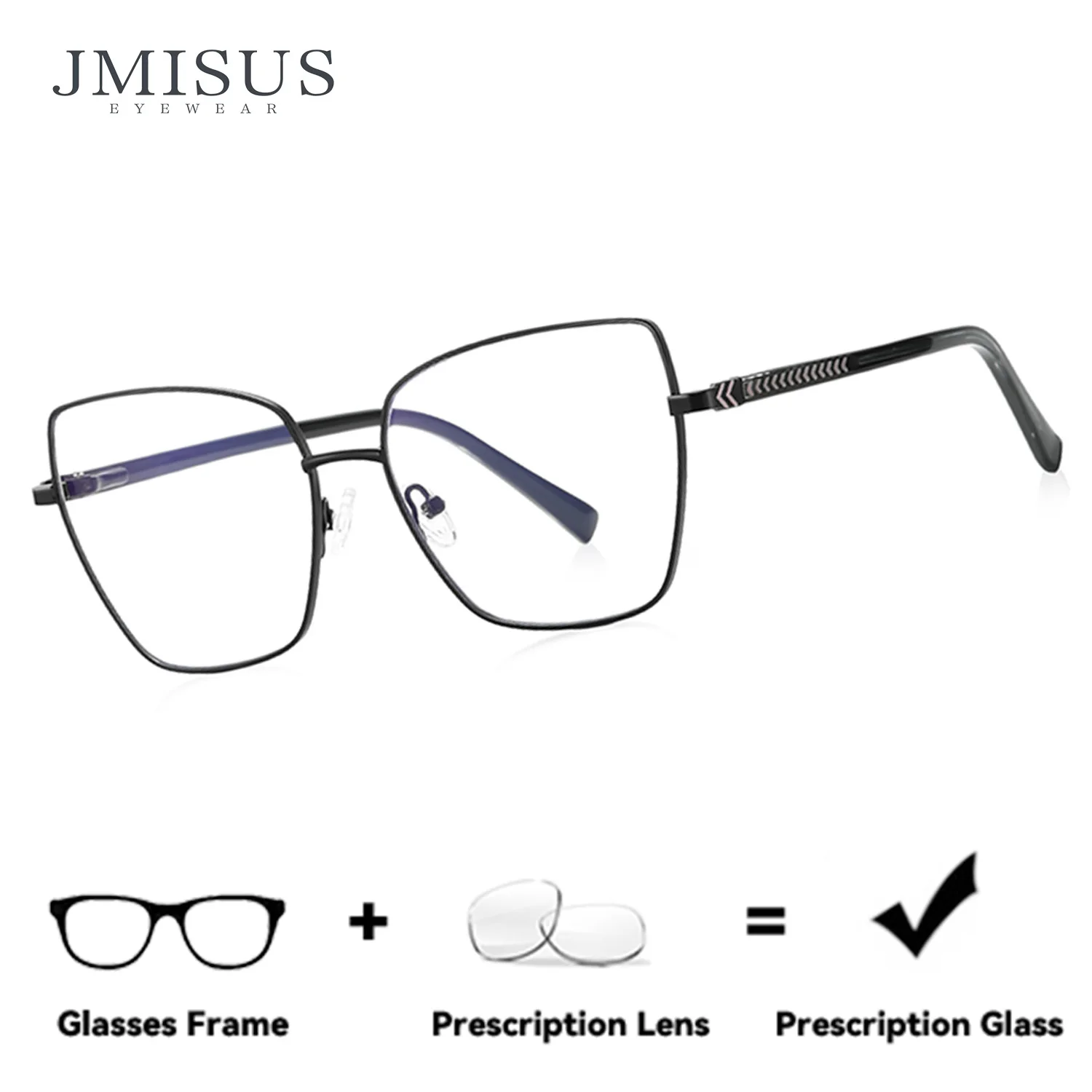 

Очки JMISUS Slim Square для женщин, металлическая оправа, легкие, для ежедневного ношения, мультифокальные оптические очки