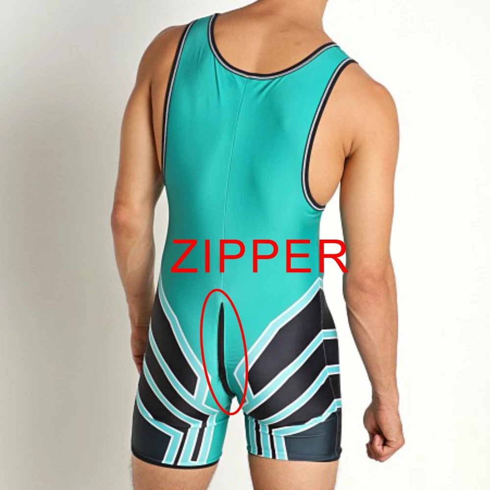 Men's Team Summer Race Wrestling Singlets Suit Boxing Skinsuit Weightlifting Gym Training Tights Running Speedsuit