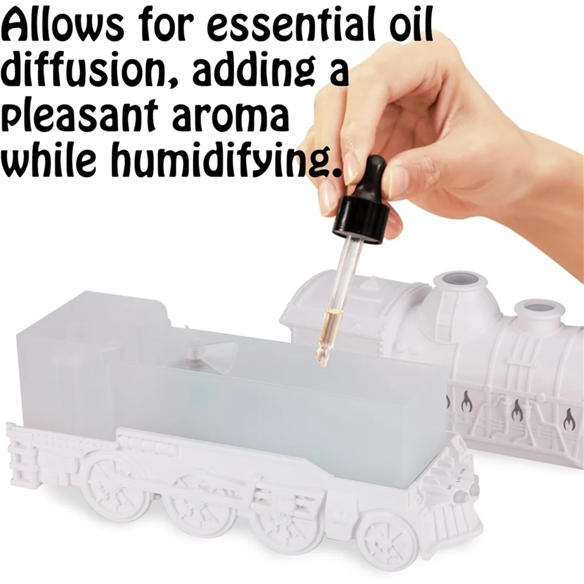 Mini Train Aromatherapy Diffusers Air Humidifier Mist Maker Fragrance Essential Oil Retro Difusor Remote Control EU PLUG