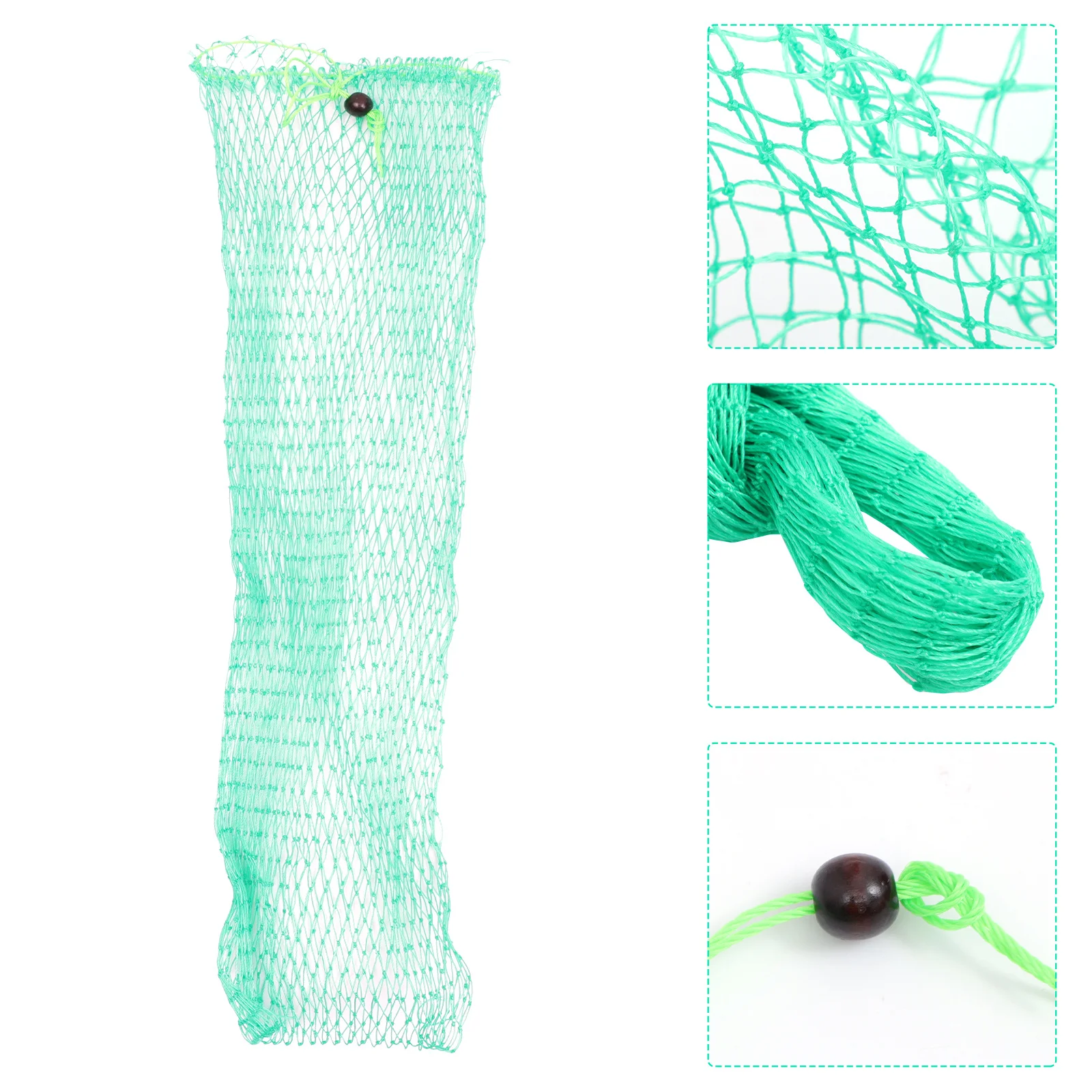 

2Pcs Woven Fishing Net Strong Handheld Mesh Bag for Easy Fish Capture Lightweight Portable Dive Fishing Equipment with