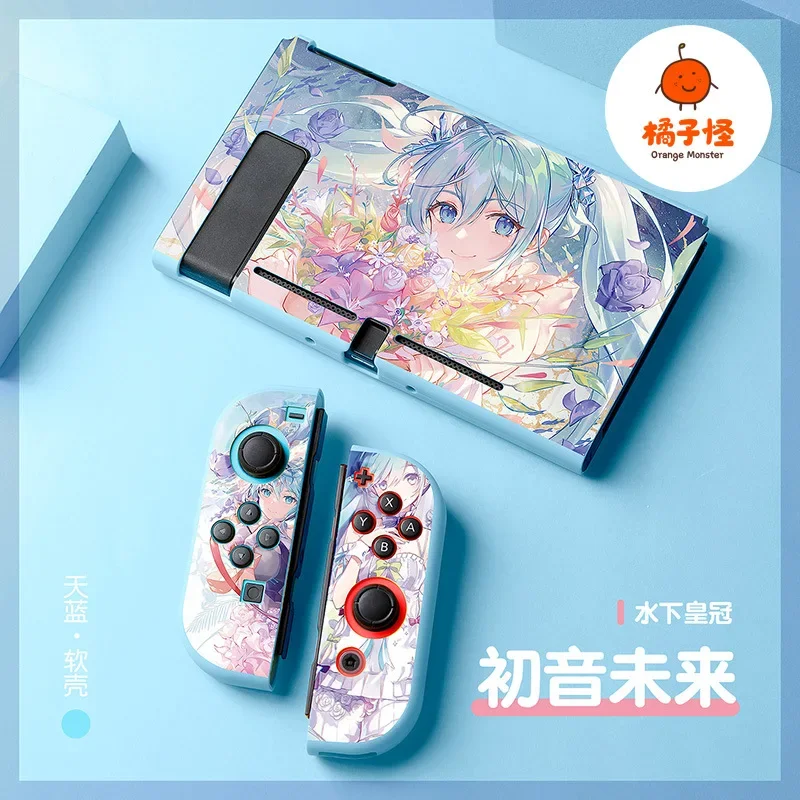 Hatsune Miku Anime Switch NS OLED Cartoon Joycon Console Cover custodia protettiva morbida gioco Host Shell accessori regalo periferico