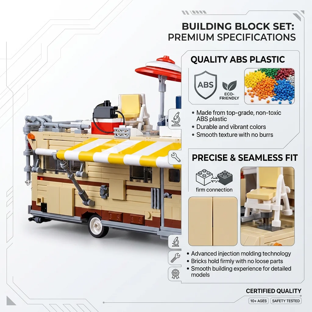 MOC Apocalypse Survival RV Building Blocks Retro Motorhome Bricks Model DIY Construction Toy Desktop Decoration Gift for Fans