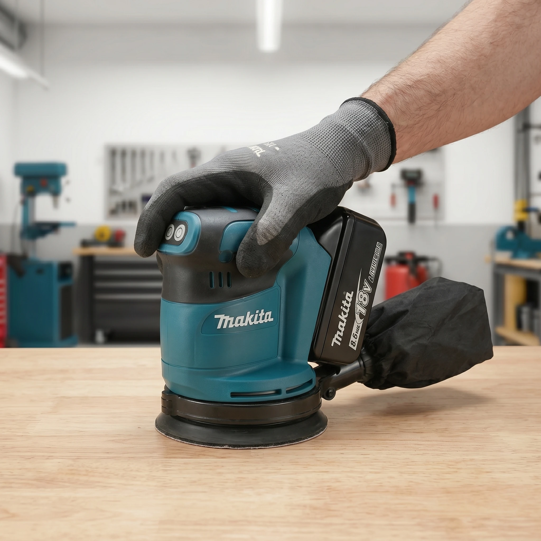 Original Makita DBO180Z 18V Cordless Random Orbital Sander for Woodworking Putty Polishing DIY and Professional Use Bare Tool