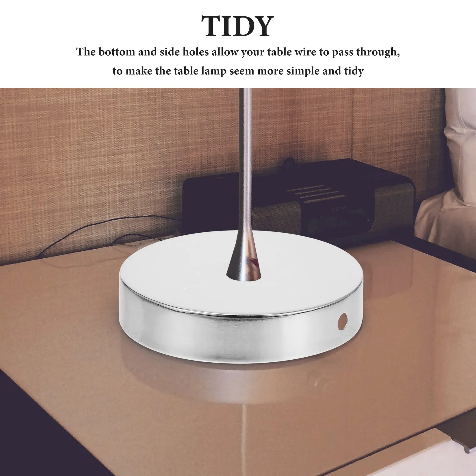 Round Iron Table Lamp Base Rustic Metal Lamp Stand Stable Desktop Light Parts Display Metal LED Light Display Base