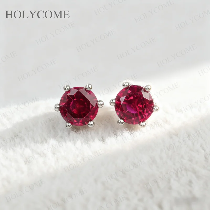 

Серьги по индивидуальному заказу, круглые 6,5-8 мм, лабораторные рубиновые сапфиры, серьги Paraiba Columbia Padparadscha, сверкающие серьги для женщин, свадебные украшения