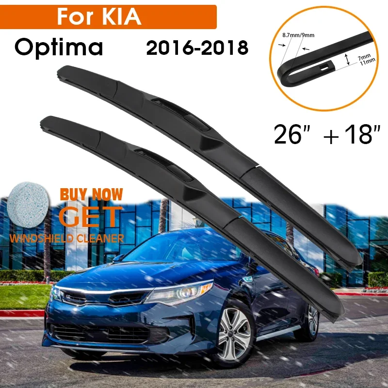 

Car Wiper Blade For KIA Optima 2016-2018 Windshield Rubber Silicon Refill Front Window Wiper 26"+18" LHD RHD Auto Accessories