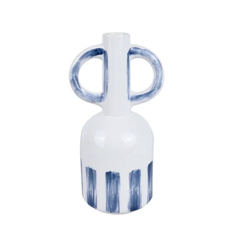 White Porcelain Vase Blue and White Large Ceramic Vase with Handles