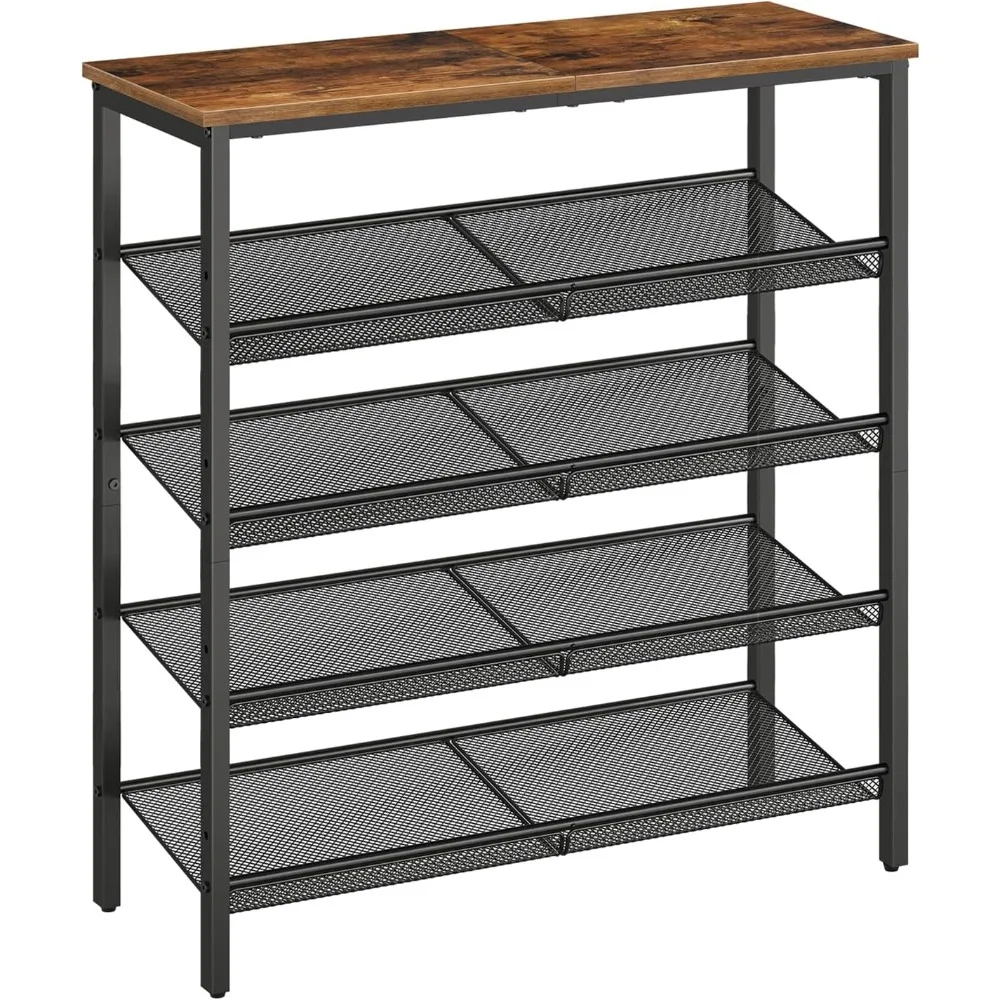 

Shoe Rack for Entryway,Organizer with Adjustable Mesh Shelves, of Shoes, Spacious Freestanding, Metal