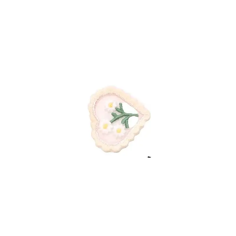 10PCS Cute Mini Hollow Mesh Love Flower Patches Lace Fabric Embroidery Headwear DIY Clothing Sewing Supplies Stickers