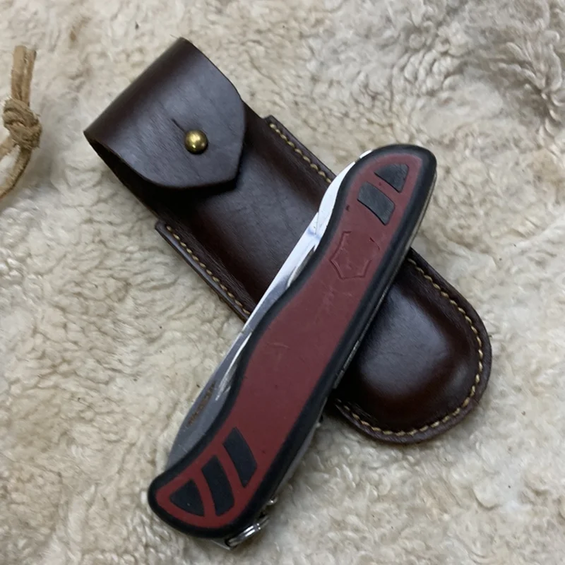 Hand-stitched Knife Case Genuine Leather Scabbard Cover  for Opinel NO.8 111MM Knife Shell Storage Case Protection Shell