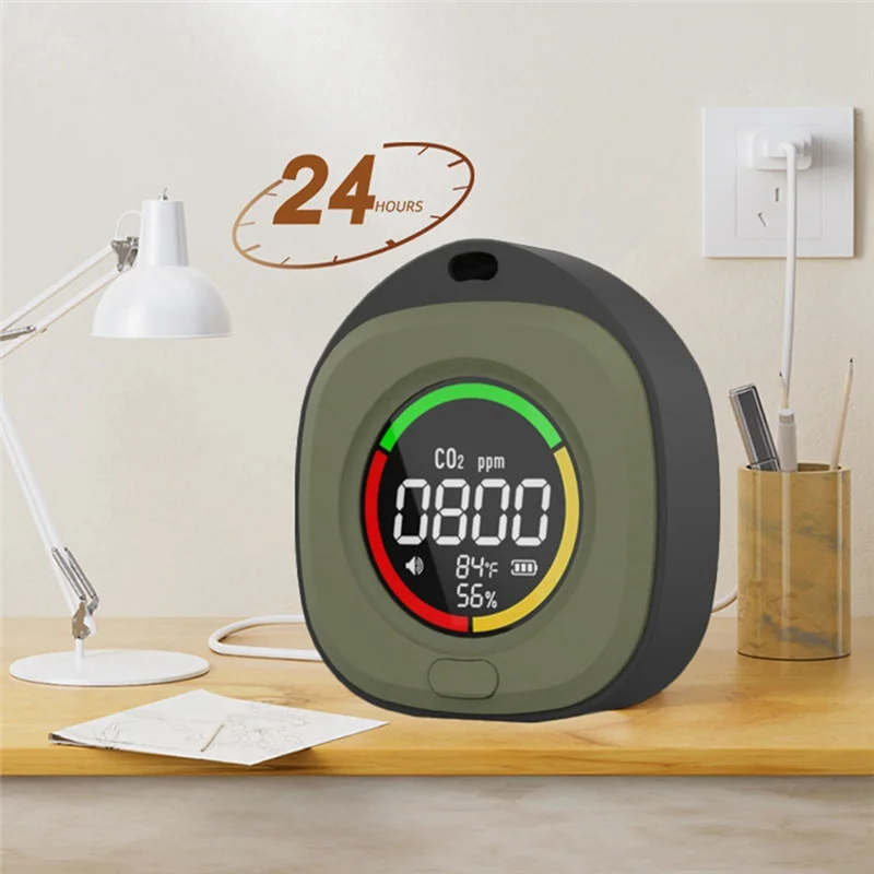 Top Deals K5C Mini Carbon Dioxide Detector CO Tester Air Quality Portable Monitor LED Screen USB Typc-C Charging Indoor