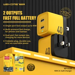 WEKOME USB Type C Charger 40W GaN Portable 20W USB C Chargers Support Type C PD Quick Charging For iPhone 15 14 13 12 Pro Max 11