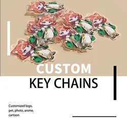Personalized custom Acrylic KeychainsClear Charms Logo Cartoon PendantPhoto Transparent Holographic AnimeKey Chains For Gifts