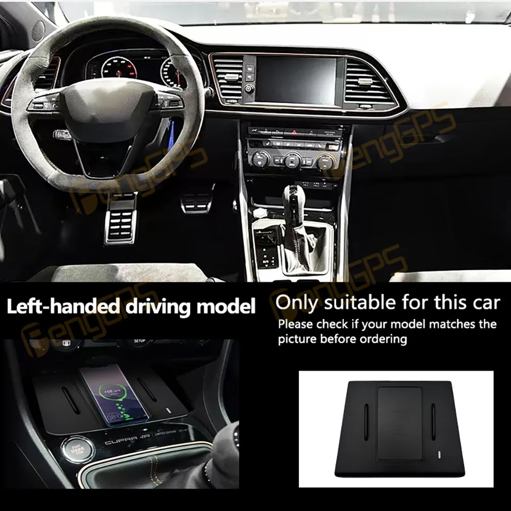 Dedicated Car Wireless Charger Center Console Fast Phone Charging Panel For Volkswagen Seat 2 Leon 2012-2017 Interior Accessorie view 4