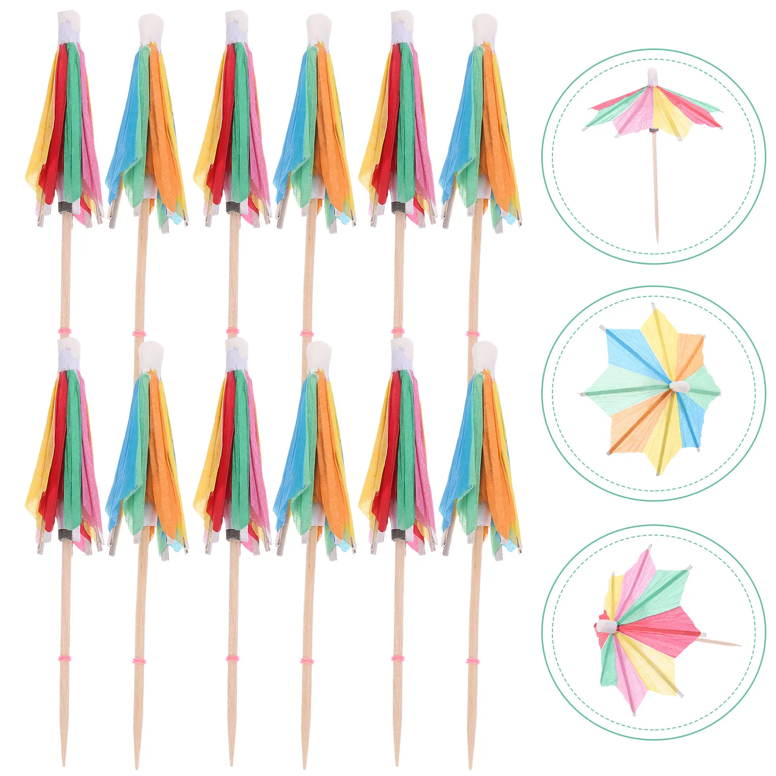 

50Pcs Decorative Umbrella Picks Tropical Cocktail Drink Accessories for Hawaiian Party Beach Summer Festival Food Appetizer
